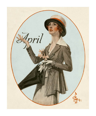 April Showers, C.1919 by Joseph Christian Leyendecker Pricing Limited Edition Print image