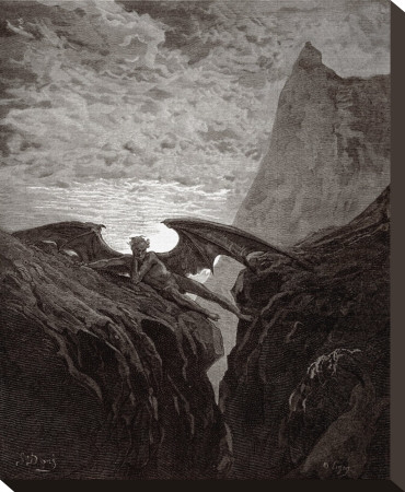 Satan Resting On The Mountain (From Milton's Paradise Lost) by Gustave Doré Pricing Limited Edition Print image