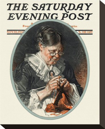 Knitting For Soldier Son, C.1917 by Joseph Christian Leyendecker Pricing Limited Edition Print image