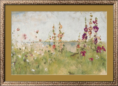 Hollyhocks By The Sea by Cheri Blum Pricing Limited Edition Print image