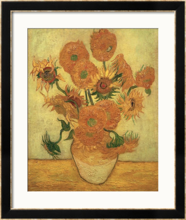 Vase Of Fifteen Sunflowers, C.1889 by Vincent Van Gogh Pricing Limited Edition Print image