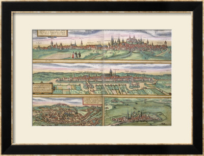 Map Of Nurenburg, Ulm, And Saltzburg, From Civitates Orbis Terrarum By Braun And Hogenberg, 1572 by Joris Hoefnagel Pricing Limited Edition Print image