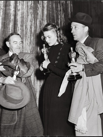 Barry Fitzgerald, Ingrid Bergman And Bing Crosby Backstage At The 1945 Academy Awards by Walter Sanders Pricing Limited Edition Print image