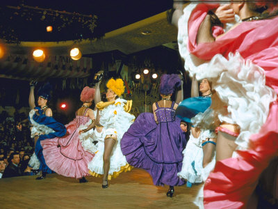 Margaret Kelly Dancers Of England Perform French Cancan Routine On Stage At Moulin Rouge Nightclub by Loomis Dean Pricing Limited Edition Print image