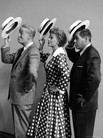 Maurice Chevalier, Lucille Ball And Husband Desi Arnaz During Rehearsal For Tv Show I Love Lucy by Leonard Mccombe Pricing Limited Edition Print image