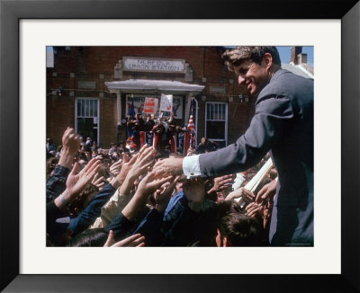 Democratic Presidential Contender Bobby Kennedy Shaking Hands In Crowd During Campaign Event by Bill Eppridge Pricing Limited Edition Print image