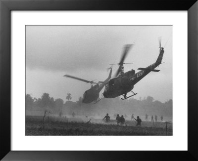 Us Helicopters Carrying South Vietnamese Troops In Raid On Viet Cong Positions by Larry Burrows Pricing Limited Edition Print image