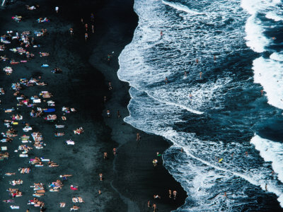Crowds On Las Gariotas Beach, Isla De La Tenerife, Canary Islands, Spain by Bill Wassman Pricing Limited Edition Print image