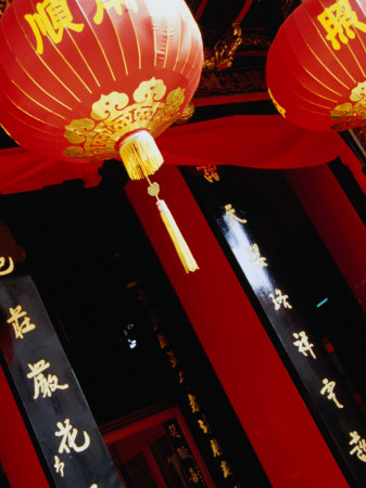 Lanterns At Leong San See Temple, Singapore by Glenn Beanland Pricing Limited Edition Print image