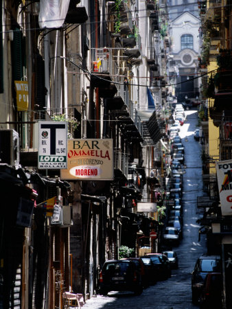 Narrow Street In Spaccanapoli, Naples, Italy by Dallas Stribley Pricing Limited Edition Print image