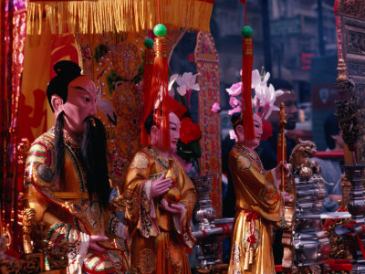 Oriental Figures At Chinese New Year's Eve Ceremony, San Francisco, California, Usa by Curtis Martin Pricing Limited Edition Print image