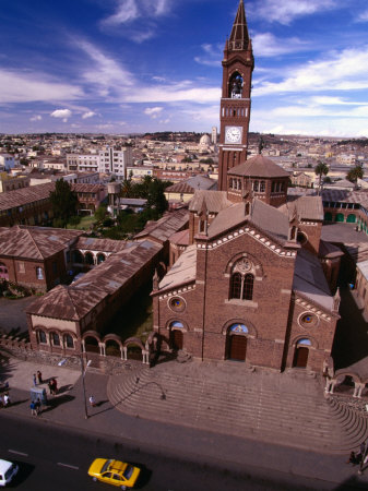 Looking Down On Church And Other Buildings, Asmara, Eritrea by Frances Linzee Gordon Pricing Limited Edition Print image