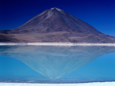 Volcan Lincancabur Reflected In Lake, Lake Verde, Bolivia by Brent Winebrenner Pricing Limited Edition Print image