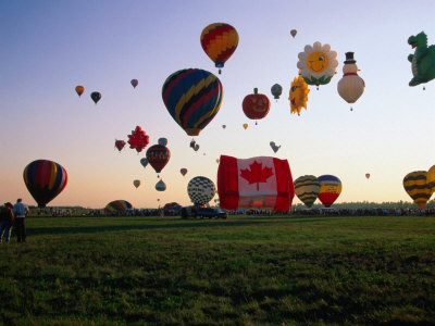 Hot-Air Balloons At Festival De Montgolfiers Saint-Jean-Sur-Richelieu, Canada by Cheryl Conlon Pricing Limited Edition Print image