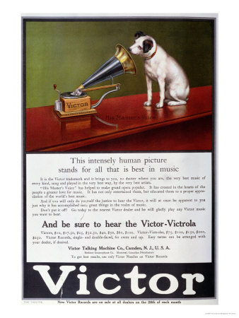 Advertisement For Victor Gramophones, From The Theatre, C.1910 by Francis Barraud Pricing Limited Edition Print image