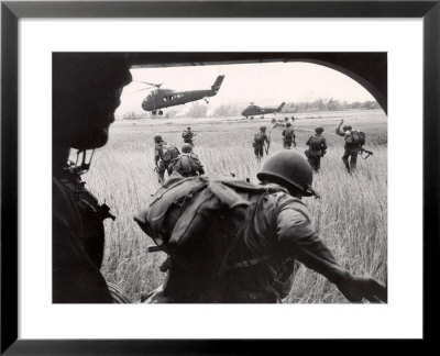 Us Marines 163Rd Helicopter Squadron Discharging South Vietnamese Troops For An Assault by Larry Burrows Pricing Limited Edition Print image