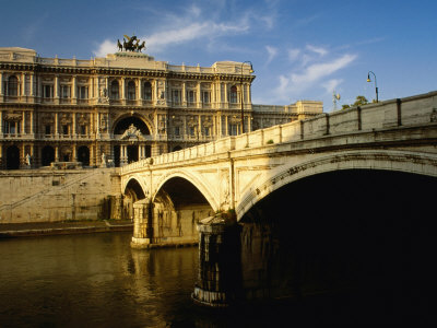 Bridge Over Tiber River, Rome, Italy by Jon Davison Pricing Limited Edition Print image