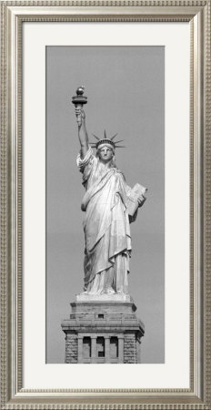 The Statue Of Liberty Against A Cityscape In Smog by Peter Cunningham Pricing Limited Edition Print image