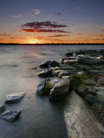 Sunset Over Lake Of Two Mountains, Quebec, Canada by Robert Servranckx Pricing Limited Edition Print image