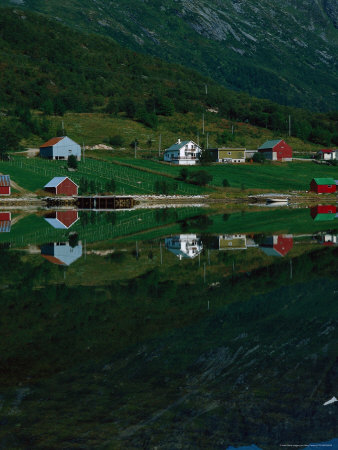 Hill And Houses On South Coast, Lofoten, Norway by Harry Parsons Pricing Limited Edition Print image