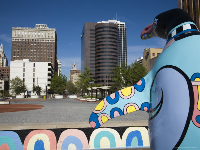 Tulsy The Penguin Sculpture In Civic Plaza by Richard Cummins Pricing Limited Edition Print image