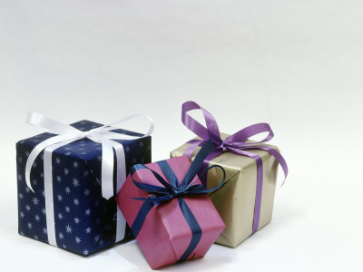 Three Wrapped Christmas Presents by Everett Johnson Pricing Limited Edition Print image
