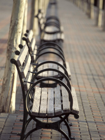 Park Benches by Fogstock Llc Pricing Limited Edition Print image