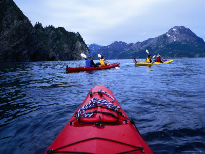 Kayaking Across Resurrection Bay In Seward, Alaska, Seward, Alaska by Eddie Brady Pricing Limited Edition Print image