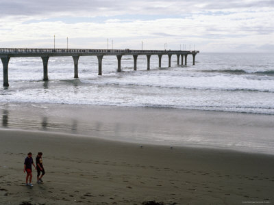 New Pier And Sea Mist At New Brighton Beach by Peter Bennetts Pricing Limited Edition Print image