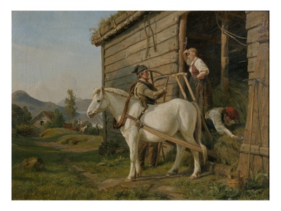 Carrying Hay, 1860 (Oil On Canvas) by Anders Askevold Pricing Limited Edition Print image