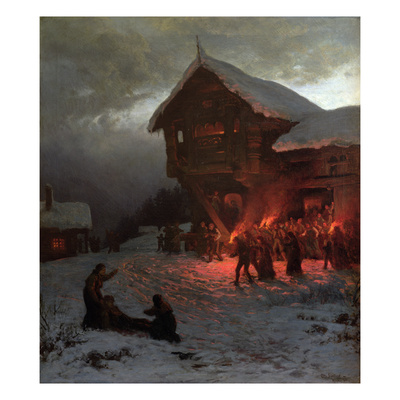 Fight At A Christmas Feast, 1874 (Oil On Canvas) by Otto Ludvig Sinding Pricing Limited Edition Print image