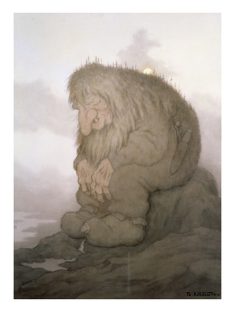 The Troll Who Wonders How Old He Is, 1911 (W/C On Paper) by Theodor Severin Kittelsen Pricing Limited Edition Print image