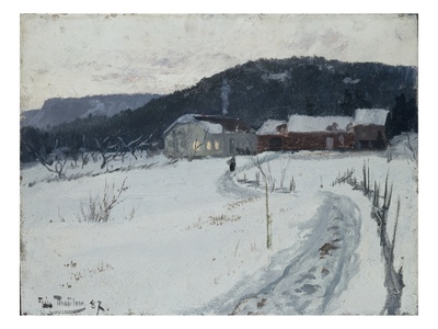 Grini, Upper Maja Farm, 1887 (Oil On Board) by Fritz Thaulow Pricing Limited Edition Print image