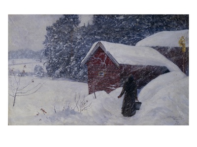 Snowstorm, 1897 (Oil On Canvas) by Anders Kongsrud Pricing Limited Edition Print image