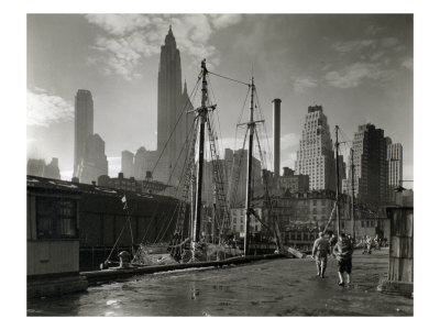 Fulton Street Dock, Manhattan Skyline, Manhattan by Berenice Abbott Pricing Limited Edition Print image