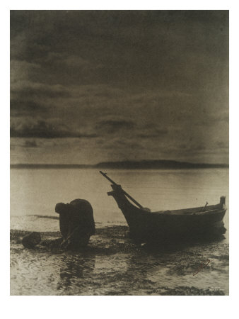 The Clam Digger, Puget Sound Indian by Edward S. Curtis Pricing Limited Edition Print image