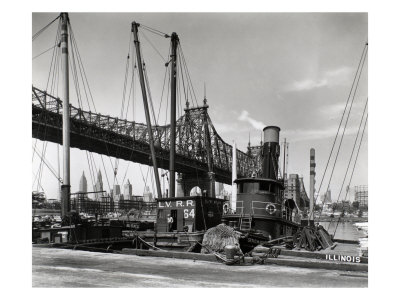 Queensboro Bridge, Long Island City, Queens, Looking Southwest From Pier At 41St Road, Queens by Berenice Abbott Pricing Limited Edition Print image