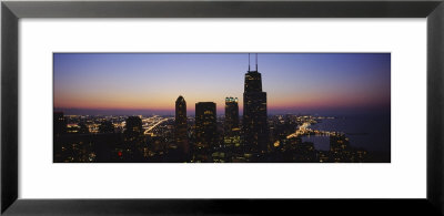 Aerial View Of Chicago At Dusk, Illinois, Usa by Panoramic Images Pricing Limited Edition Print image
