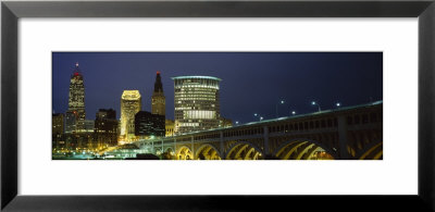 Detroit Avenue Bridge Lit Up At Night, Cleveland, Ohio, Usa by Panoramic Images Pricing Limited Edition Print image