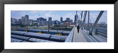 Nelson Mandela Bridge Crosses Over Trains, Johannesburg, South Africa by Panoramic Images Pricing Limited Edition Print image