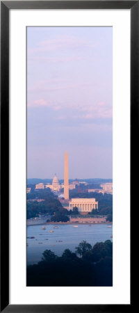 Lincoln Memorial, Washington Monument Us Capitol Building At Sunset, Washington Dc, Usa by Panoramic Images Pricing Limited Edition Print image