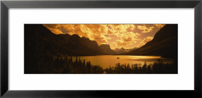 Clouds Over Mountains, Mcdonald Lake, Us Glacier National Park, Montana, Usa by Panoramic Images Pricing Limited Edition Print image