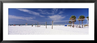 Volleyball Nets On The Beach, Siesta Beach, Siesta Key, Florida, Usa by Panoramic Images Pricing Limited Edition Print image