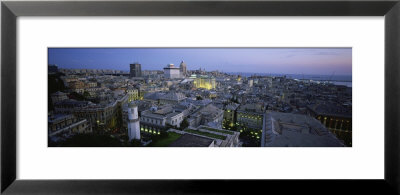 City At Dusk, Genoa, Italy by Panoramic Images Pricing Limited Edition Print image
