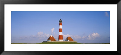 Lighthouse On A Landscape, Westerhever Lighthouse, Schleswig-Holstein, Germany by Panoramic Images Pricing Limited Edition Print image