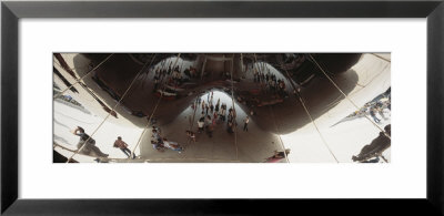 Reflection Of Tourists On The Sculpture, Cloud Gate, Millennium Park, Chicago, Illinois, Usa by Panoramic Images Pricing Limited Edition Print image