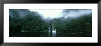 Yacht In The Ocean, Fiordland National Park, South Island, New Zealand by Panoramic Images Pricing Limited Edition Print image