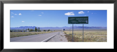 Empty Road Running Through A Landscape, Route 375, Extraterrestrial Highway, Nevada, Usa by Panoramic Images Pricing Limited Edition Print image