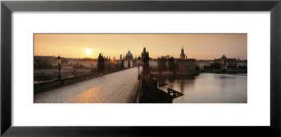 Bridge Over A River At Sunrise, Charles Bridge, Prague, Czech Republic by Panoramic Images Pricing Limited Edition Print image
