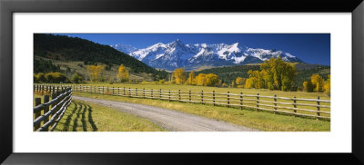 Fence Along A Road, Sneffels Range, Colorado, Usa by Panoramic Images Pricing Limited Edition Print image